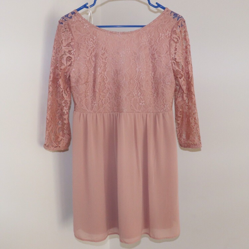 Blush Pink Lace Dress